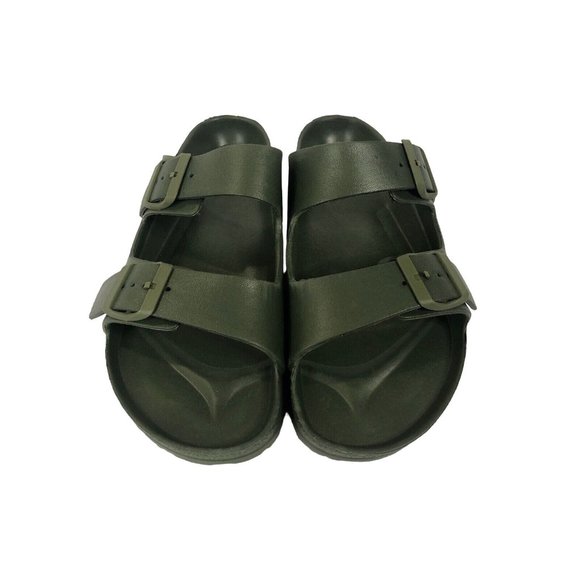 Sun + Stone Men's Jude Slip-On Sandals Slide Olive - Picture 5 of 9